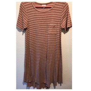 Lula Roe Carly striped high-low dress